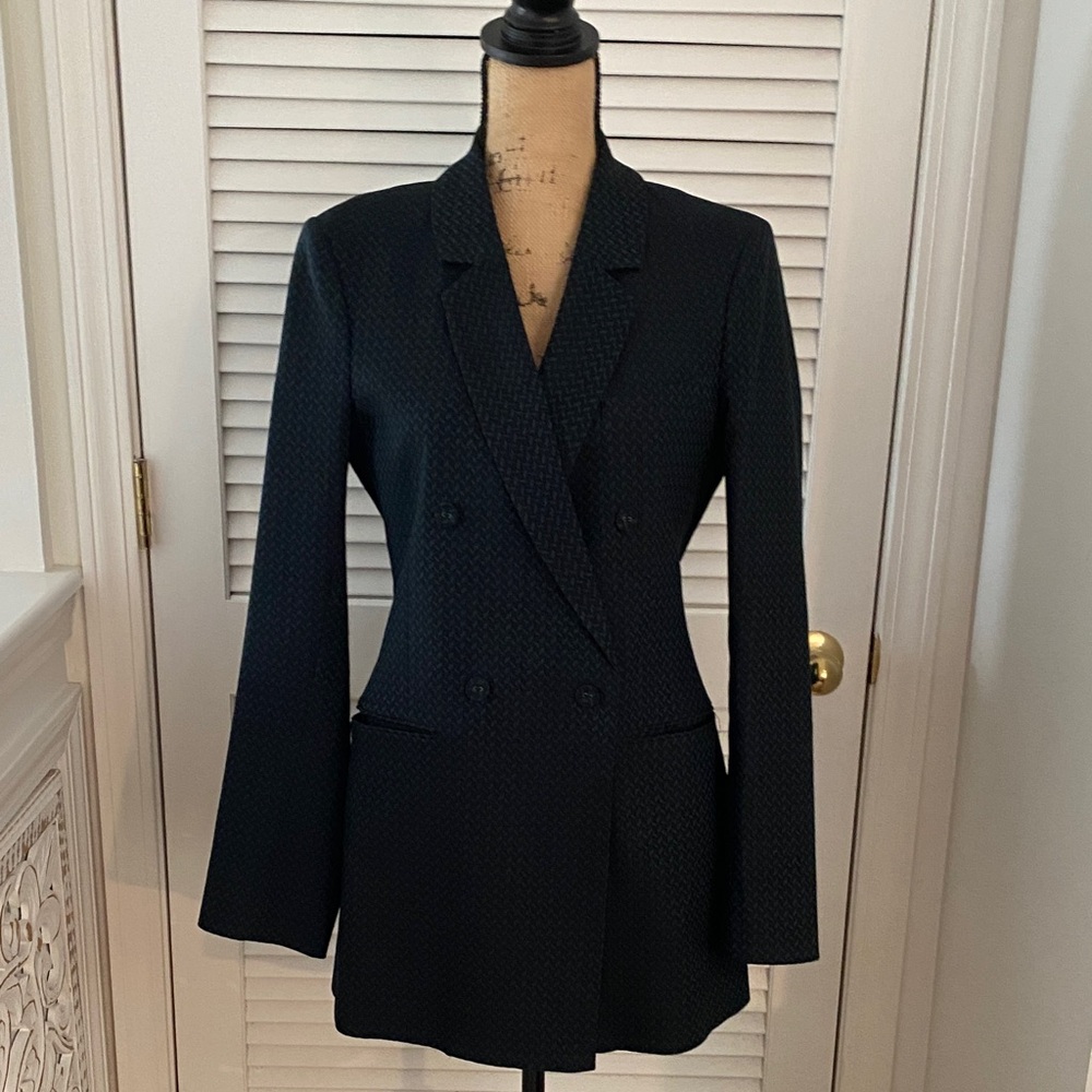 BCBGMaxAzria Black Textured Women's Blazer